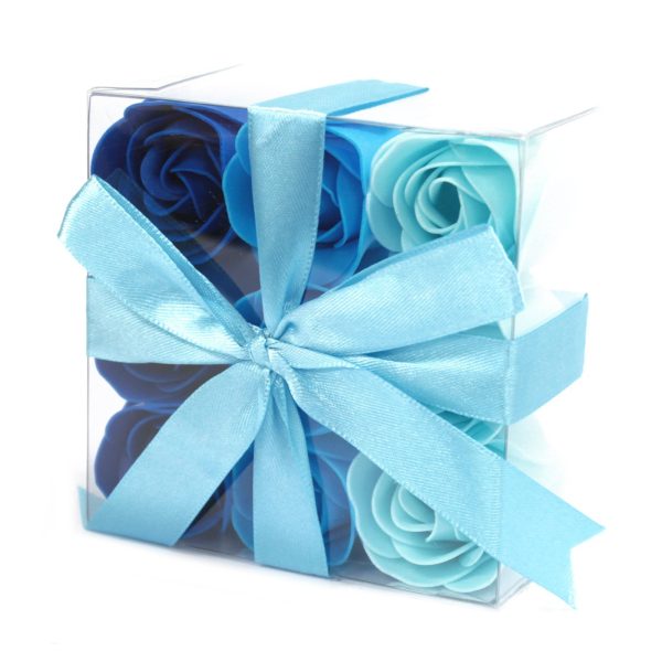 3x Set de 9 flores de Sabão - rosas azul