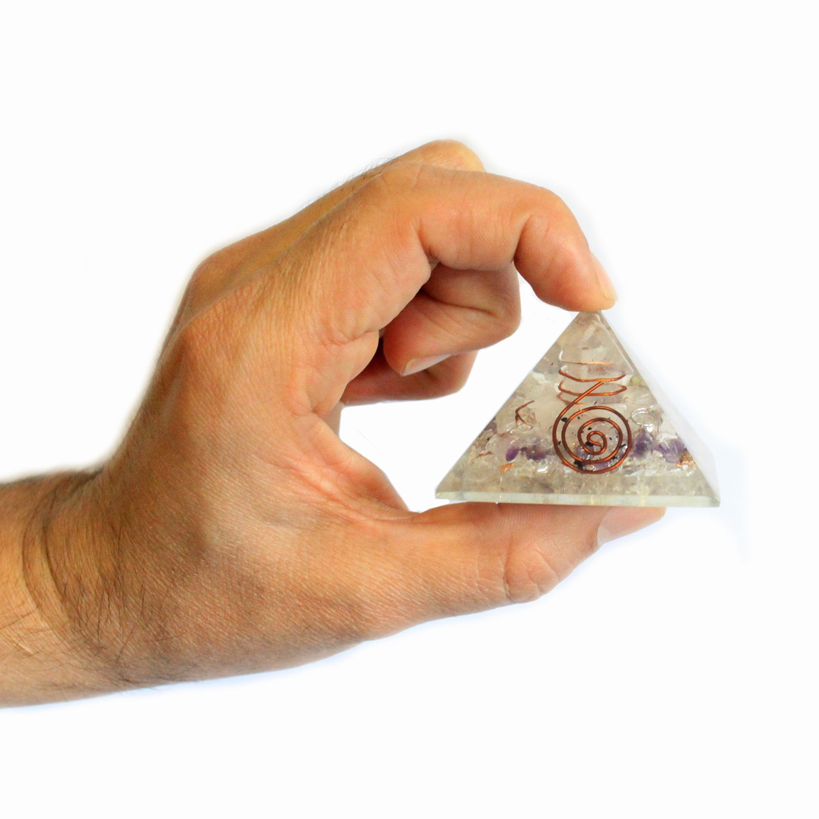 2069 med. Orgonita Pirâmide55mm Gemchips 3 Cobre - Image 2