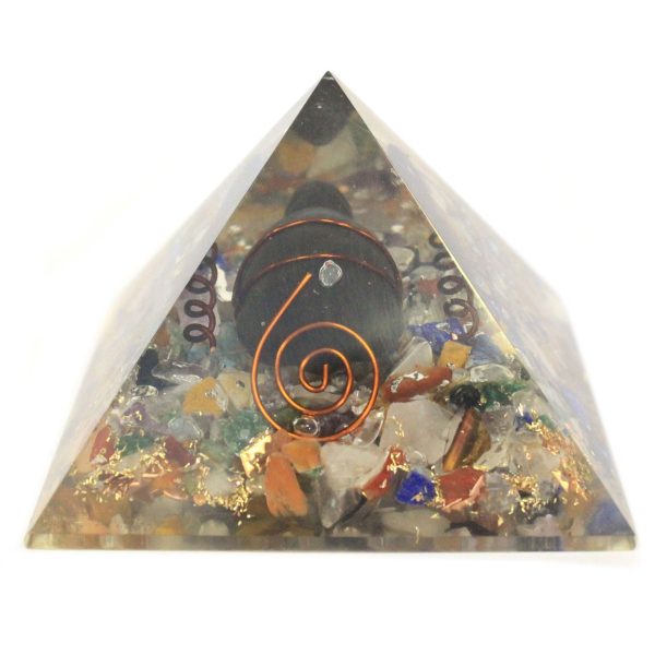 Org Orgonite Pirâmide60mm Gemchips, Cobre, Tartaruga