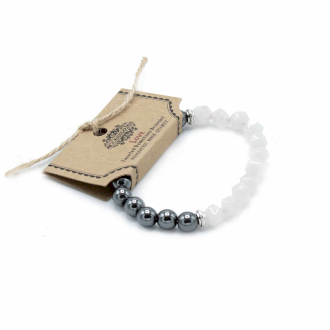 Pulseira de pedras preciosas talhadas - Quartzo Rosa Magnetico