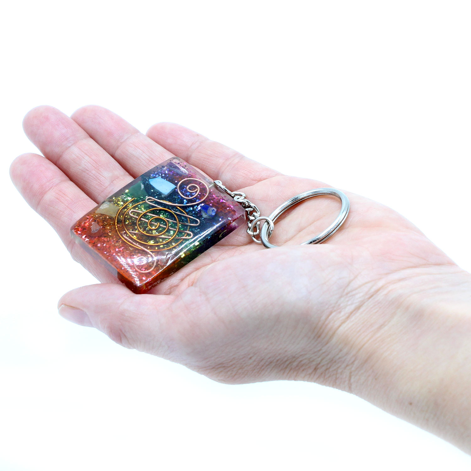 38586 Orgonite Power Keyring - Home Protect Copper and Chakra - Image 3