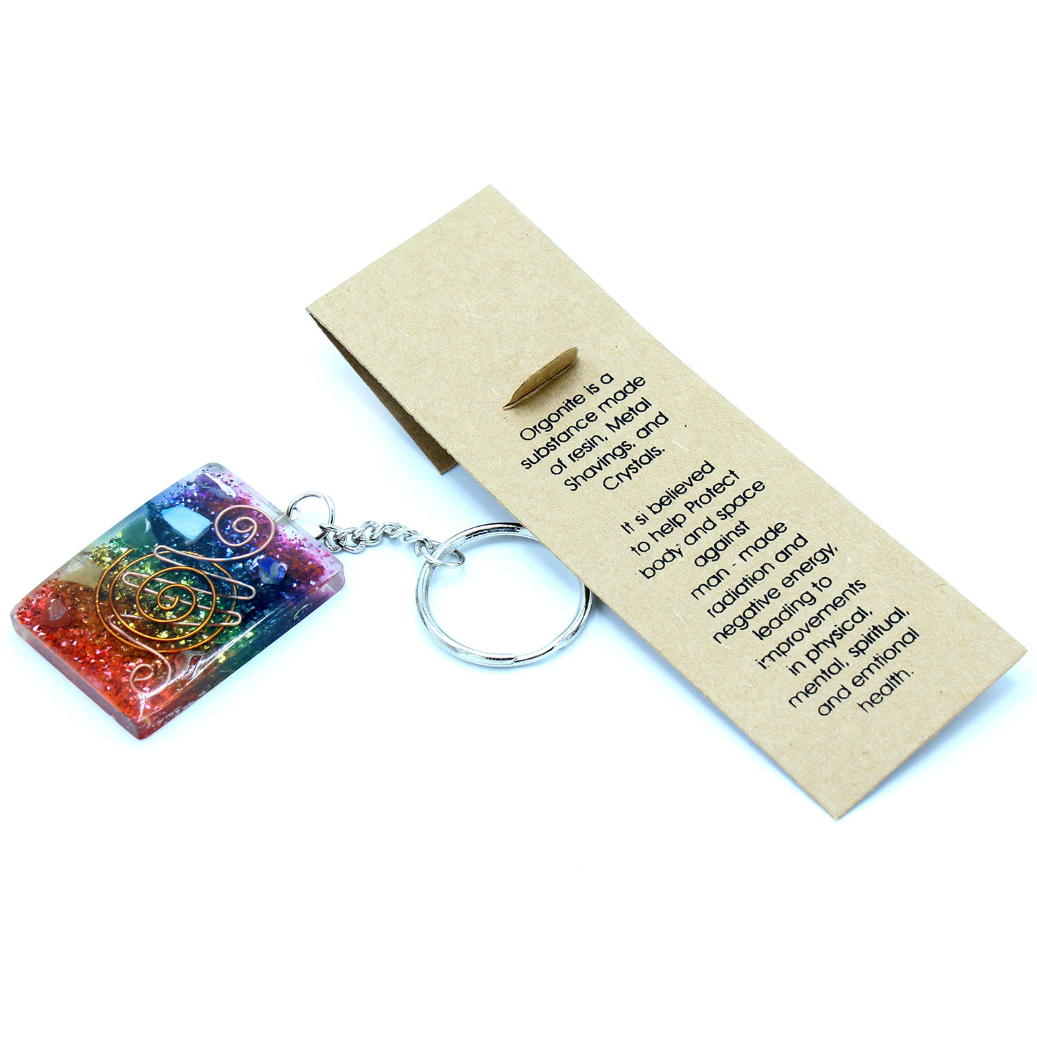 38587 Orgonite Power Keyring - Home Protect Copper and Chakra - Image 2