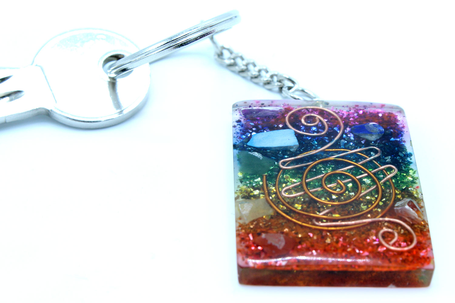38589 Orgonite Power Keyring - Home Protect Copper and Chakra - Image 5