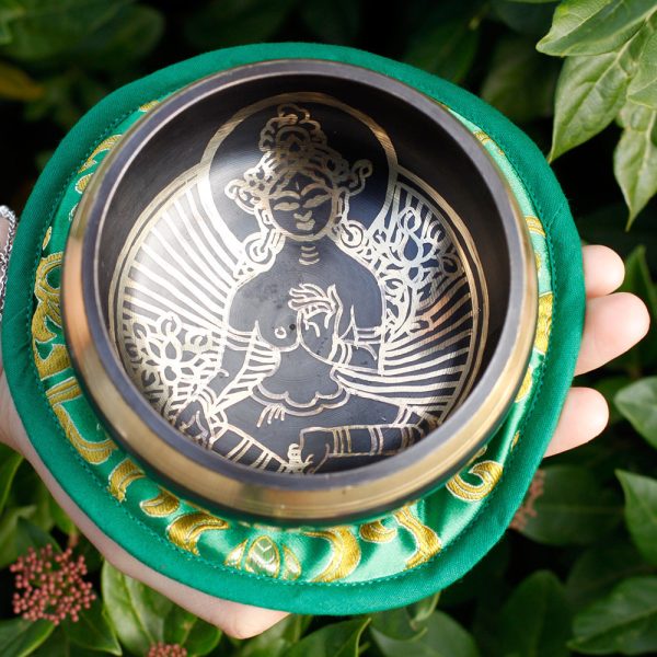 Conjunto de 1 tigela tibetana - Tara Verde 10cm