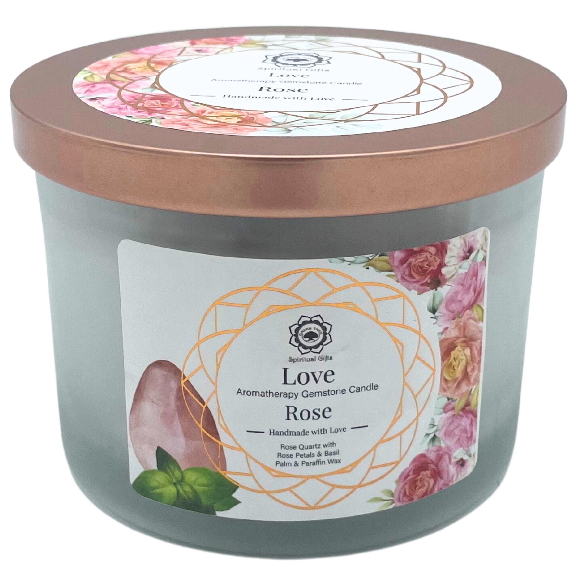 59533 Vela de pedra preciosa rosa e quartzo rosa - Amor - Image 5