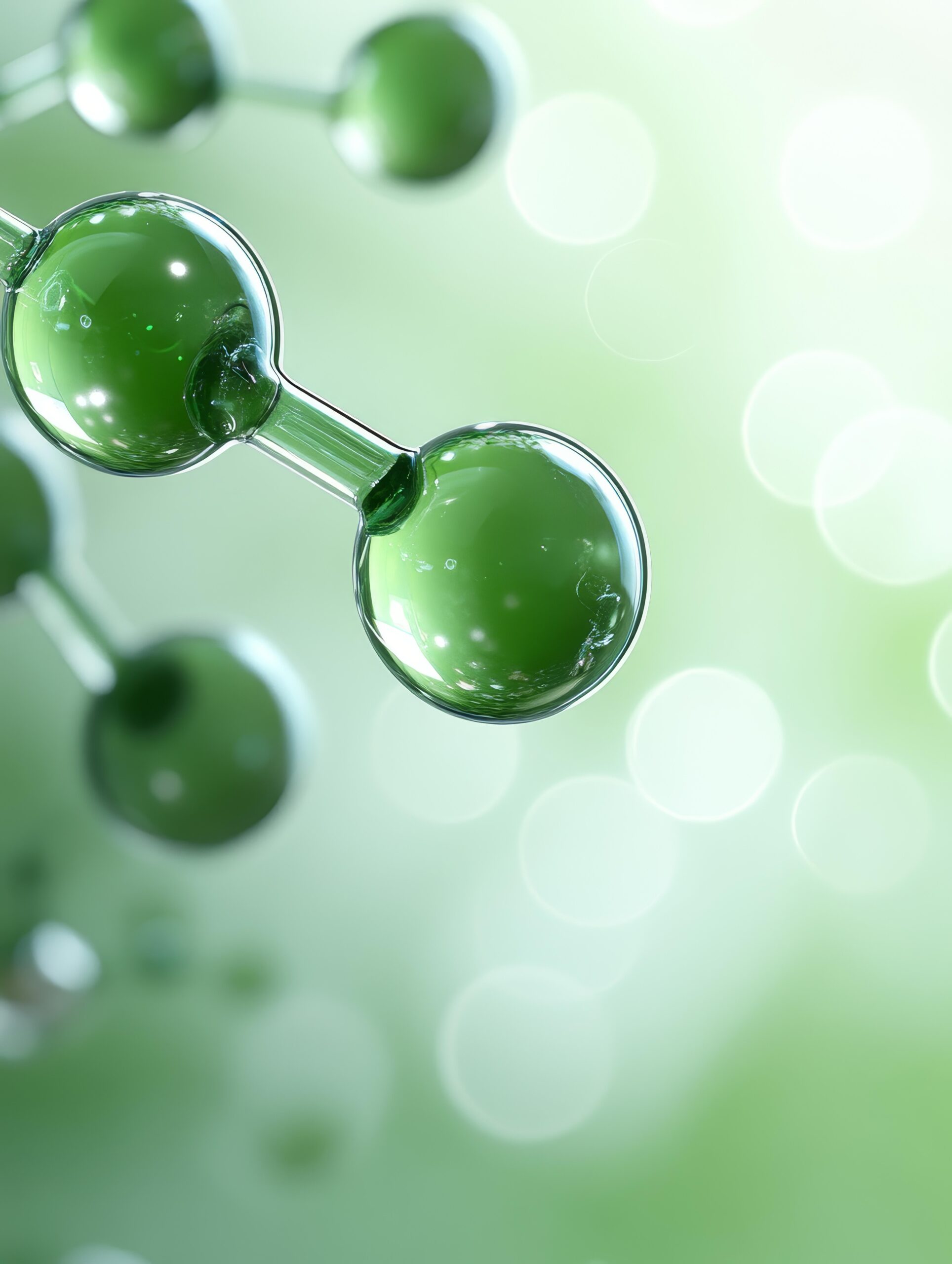 closeup image green molecule model symbolizing connection growth innovation sustain