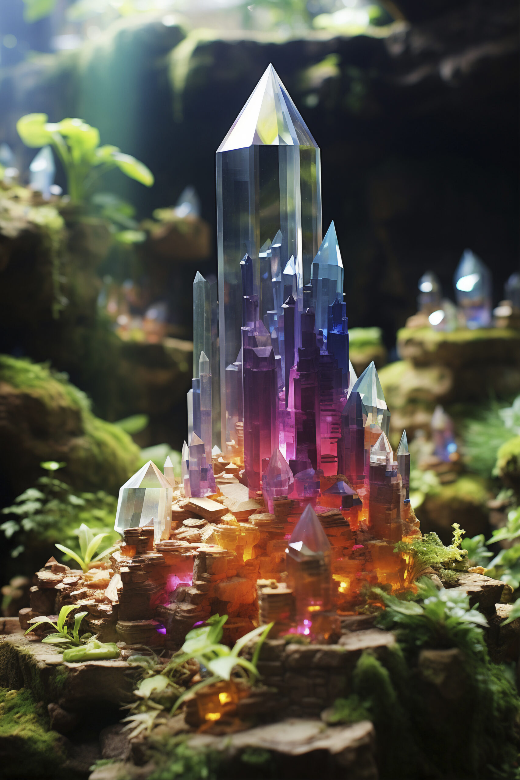 tilt shift medieval fantasy landscape