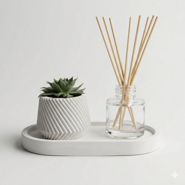 conjunto zen aromático – vaso de textura espiral & difusor de ambiente